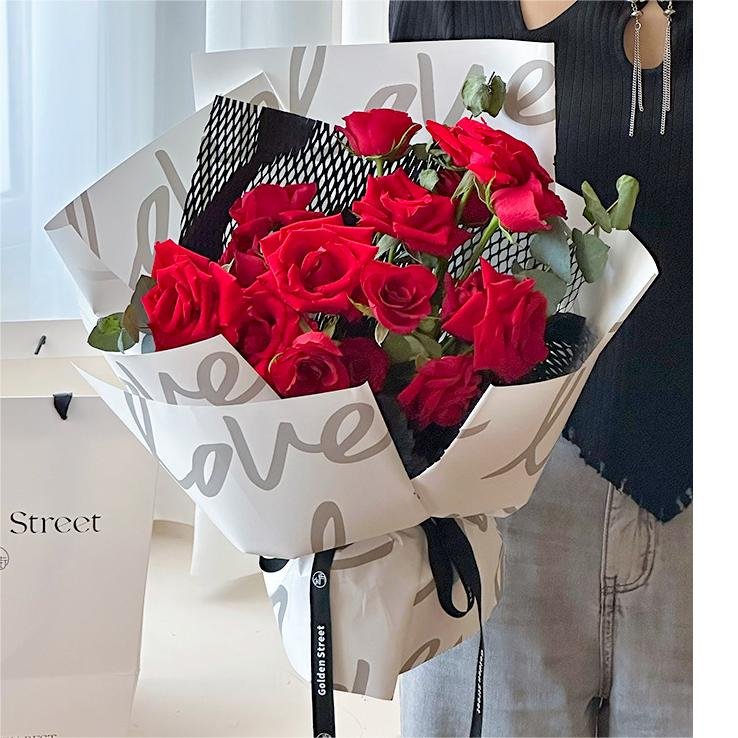 waterproof wrappings I Love You bouquet wrapping paper florist supplies new material