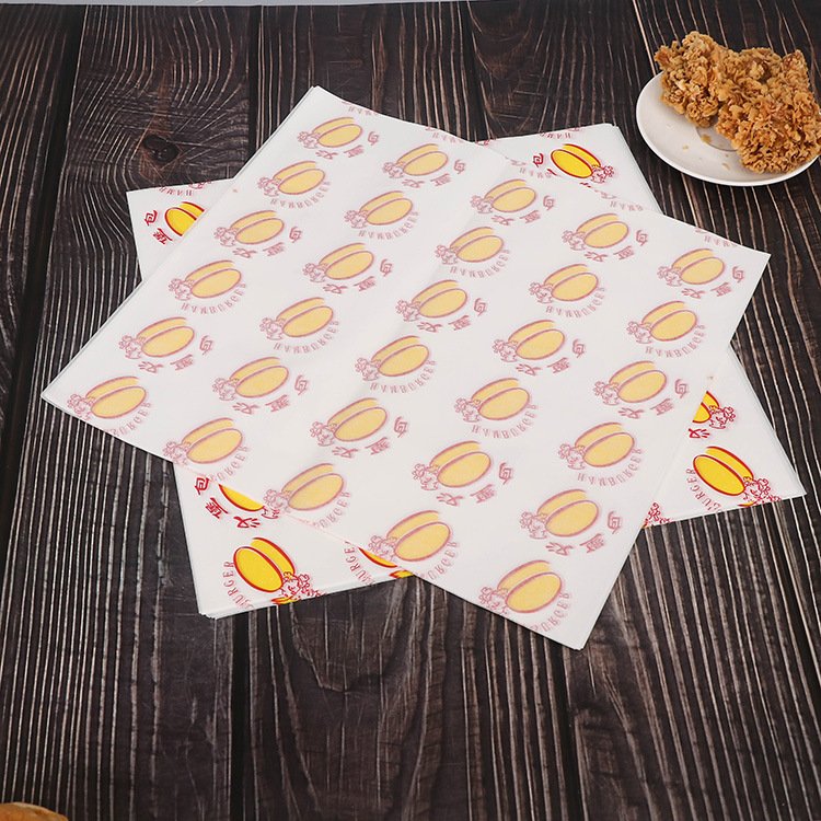 custom logo sandwich greaseproof food grade wrapping paper hamburger deli wax coated paper sheets manufacturers