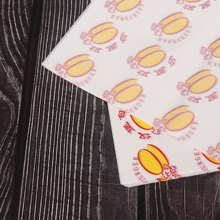 custom logo sandwich greaseproof food grade wrapping paper hamburger deli wax coated paper sheets manufacturers