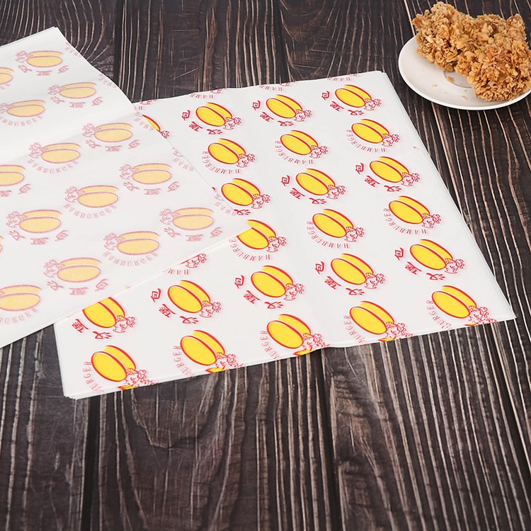 custom logo sandwich greaseproof food grade wrapping paper hamburger deli wax coated paper sheets manufacturers