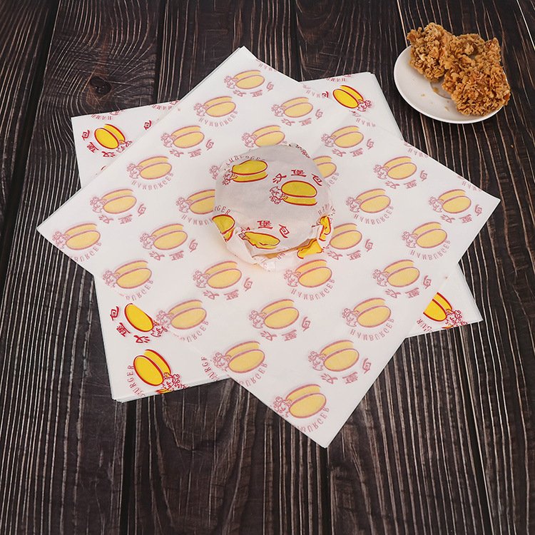 custom logo sandwich greaseproof food grade wrapping paper hamburger deli wax coated paper sheets manufacturers