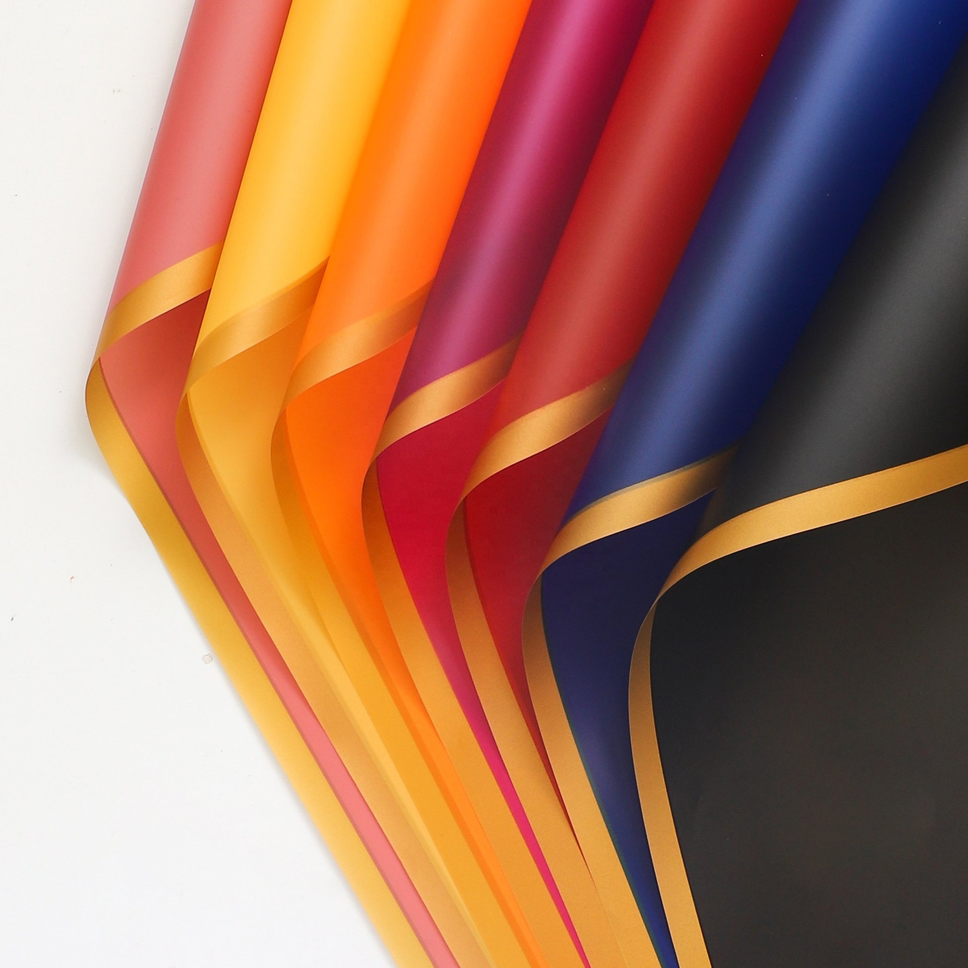 Wholesale Gold Edge Waterproof Frame Gift for Packaging Floral Custom Bouquet Flowers Wrapping Paper
