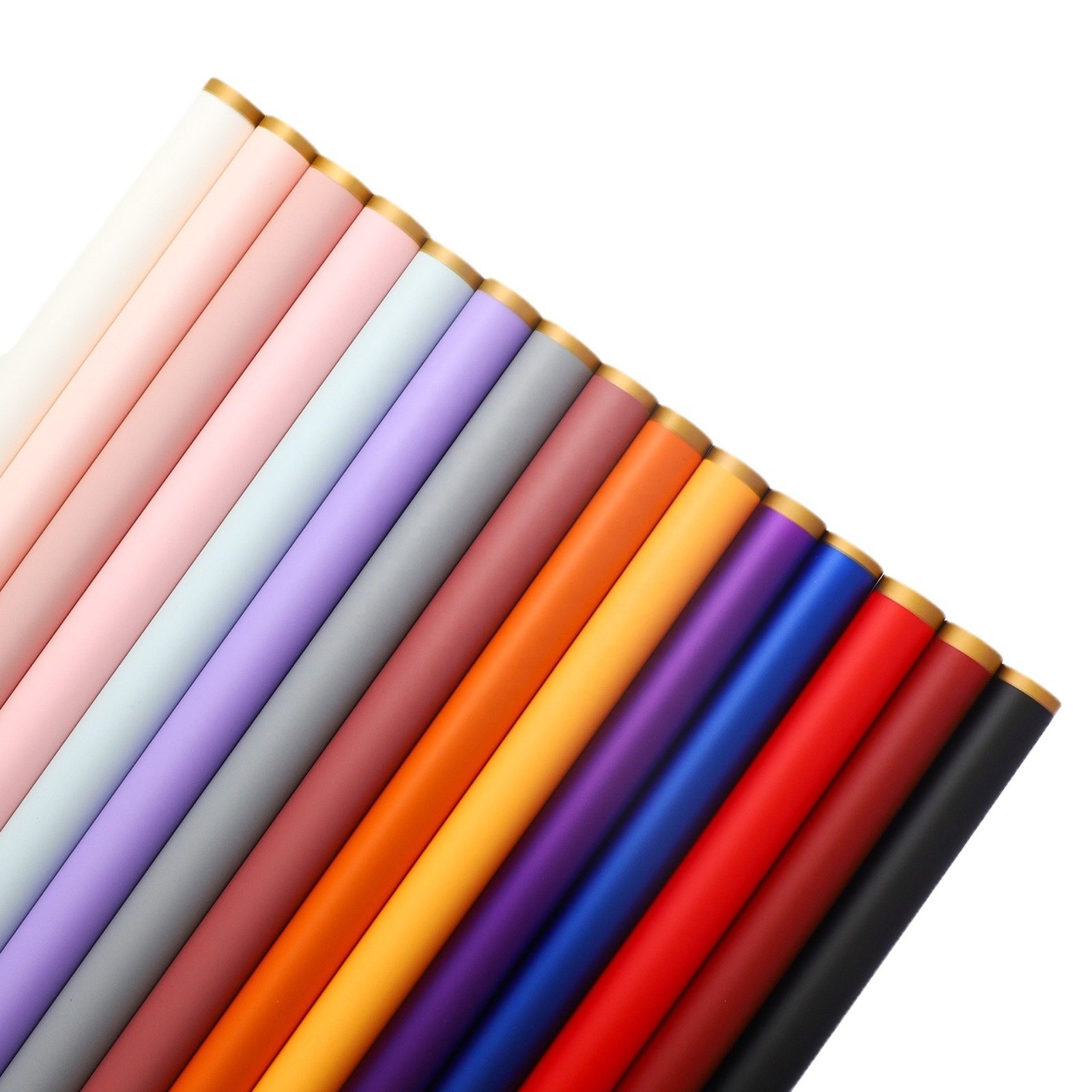 Wholesale Gold Edge Waterproof Frame Gift for Packaging Floral Custom Bouquet Flowers Wrapping Paper