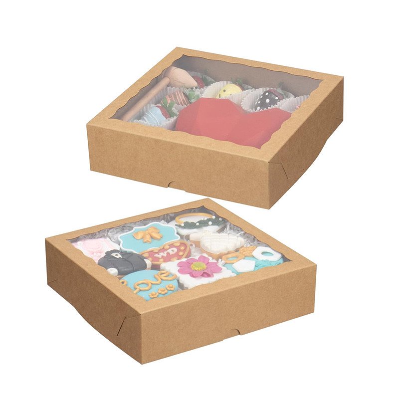 Custom logo luxury pink paper cardboard bread cupcake bakery packaging paper box mini mochi donut box packaging