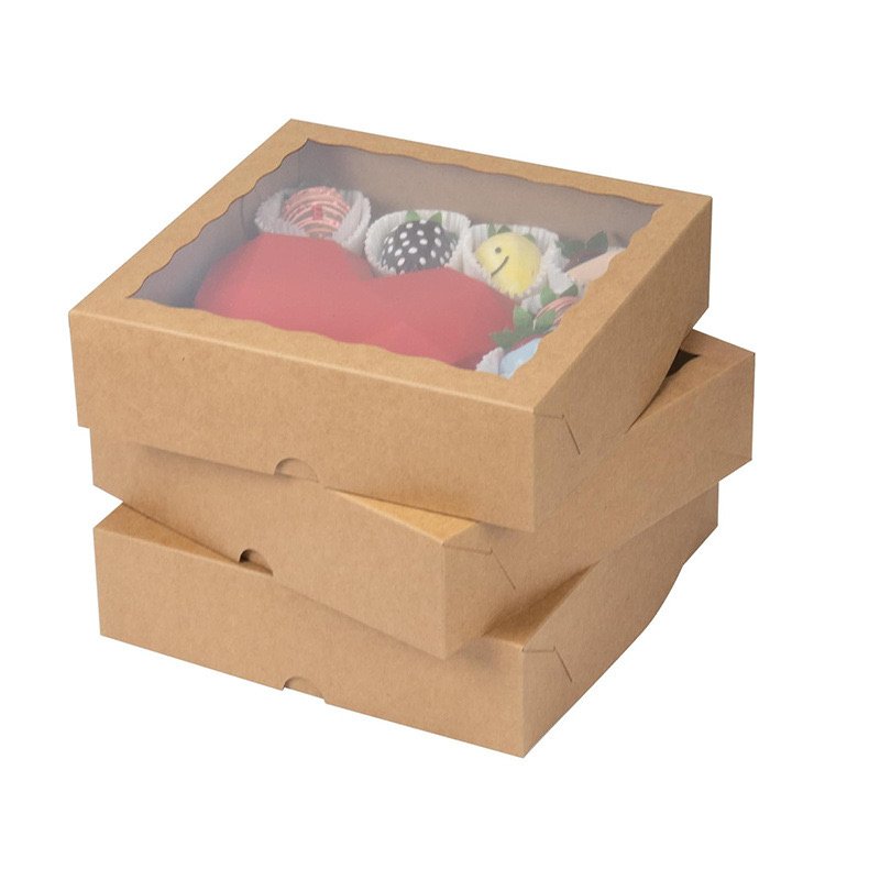 Custom logo luxury pink paper cardboard bread cupcake bakery packaging paper box mini mochi donut box packaging