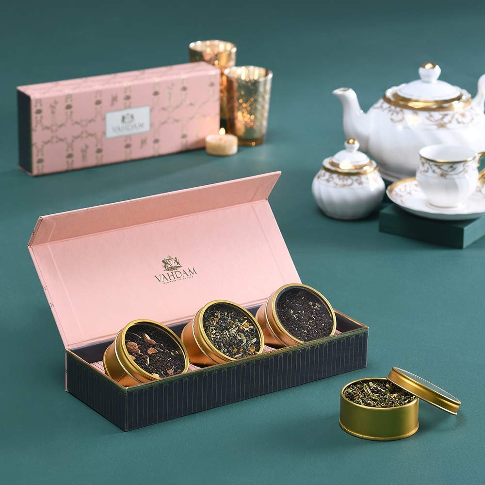 Customized Assorted Tea Cup Set Tea Tin Gift Box, Tea Packaging,UV Emboss Grey Board CMYK A5 Size Gift Box