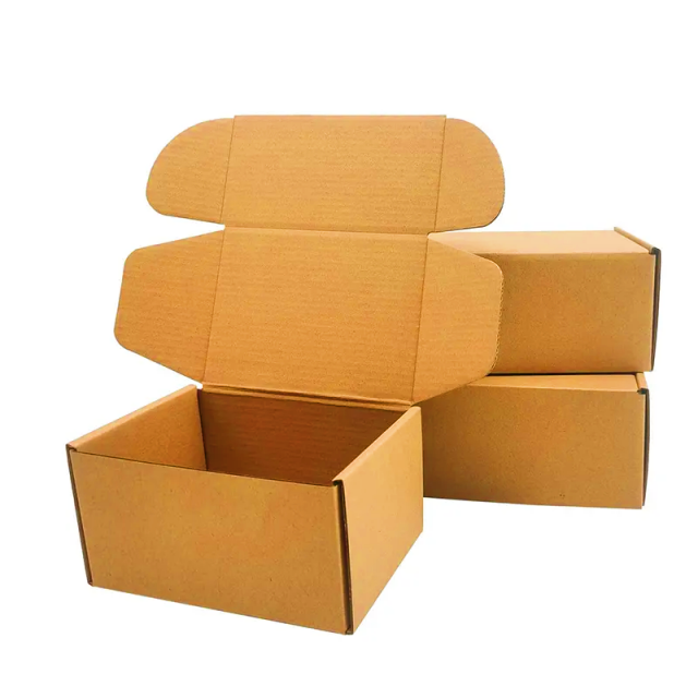 Popular corrugated packaging paper boxes for cosmetics and clothing foldable mailbox transport paper boxes