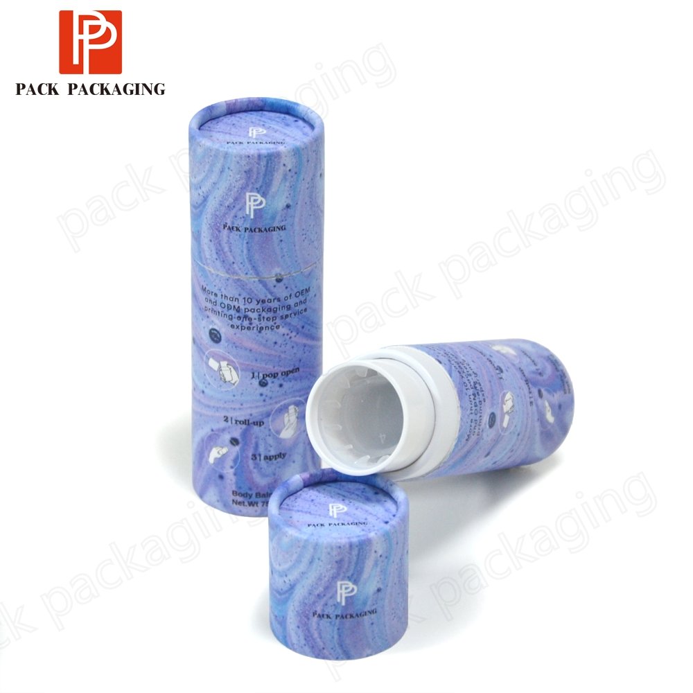 Cardboard Cylinder Skin Care Lip Balm Gift Cosmetics Printing Packaging Paper Tube With Custom Logo