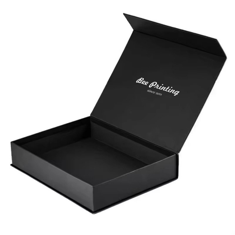 Custom Logo Luxury Matte Rigid Black Gift Box Magnetic product Closure Cardboard Paper Box Folding box with lid