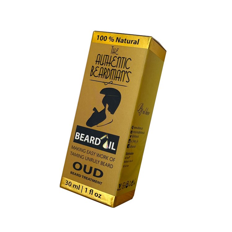 Eco friendly Beard oil cosmetic packaging cardboard box custom gold Logo hot stamping skincare paper box
