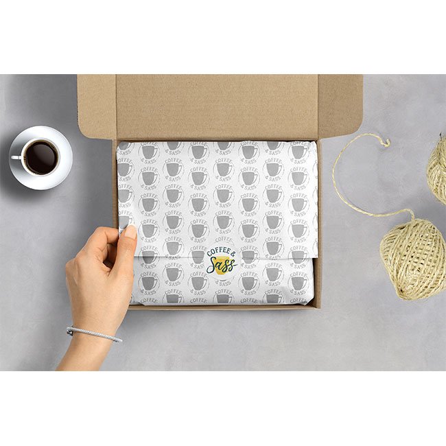 Custom Printed Brand Logo 17g/27g/28g Gift Shipping Wrapping Paper Small Business Tissue Paper For Clothing T Shirt Packaging