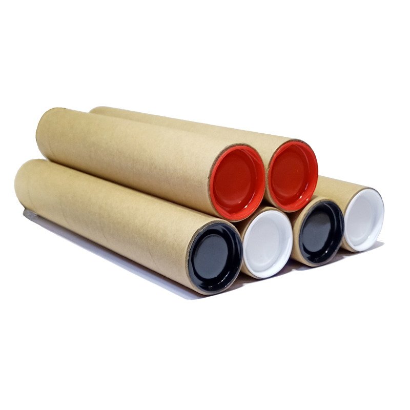 High Quality Brown Eco Kraft Mailing Paper Box Tube customize white Shipping craft paper tube packaging