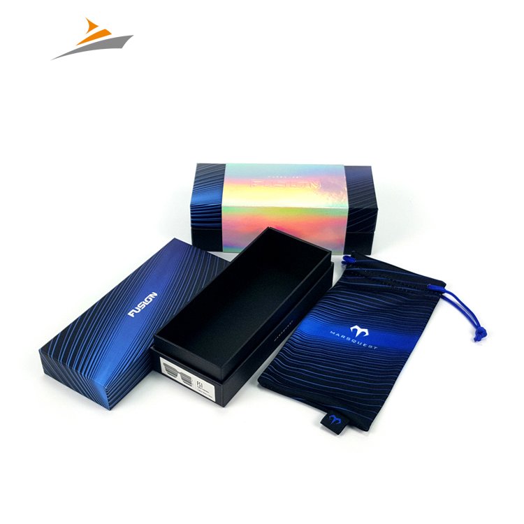 Custom Logo Coated Paper Cardboard Top And Bottom Sunglasses Packaging Gift Box With Glossy Sleeve