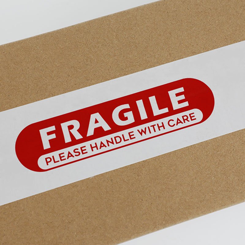 Heavy Duty BOPP Packaging Red Fragile Please Handle With Care Printing Sealing Packing Tape