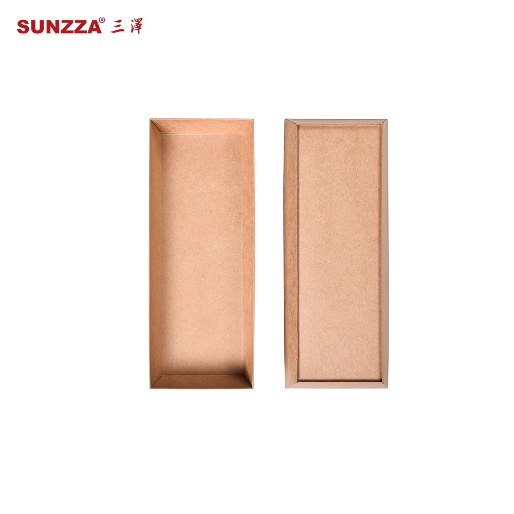 Sunzza Package Disposable kraft Paper to go Food Packaging Take Away Window Fruit Sushi Salad Paper Boxes with anti fog lid