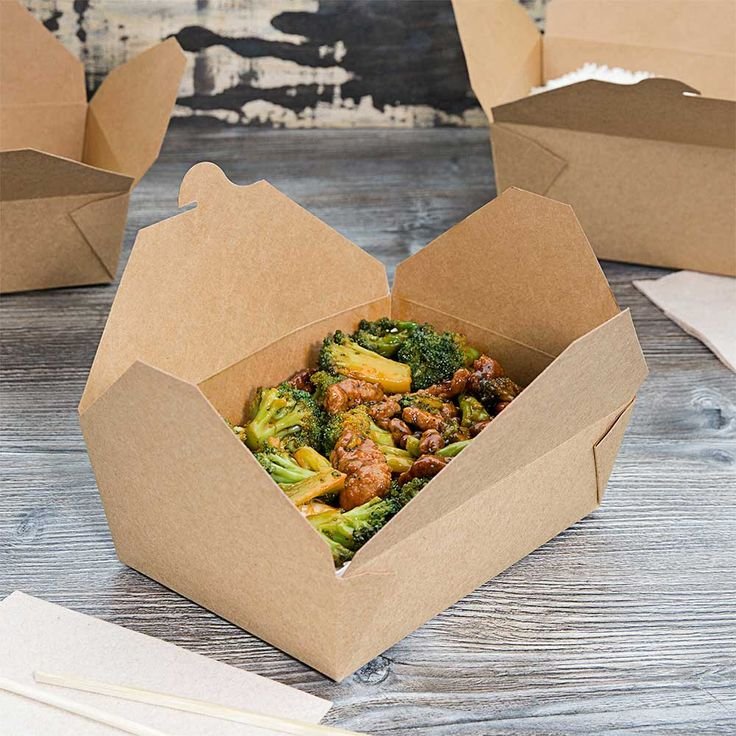 Eco Friendly Wholesale Cheap Food Grade Paper Sushi box French Fries Fried Chicken Wings Burger Lunch Box