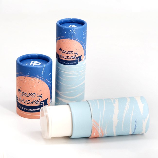 Empty Cylinder Twist Up Packaging Stick 2oz Matte Black Deodorant Container 50ml Round Shape Deodorant Stick Container