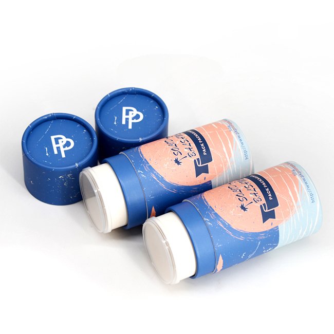 Empty Cylinder Twist Up Packaging Stick 2oz Matte Black Deodorant Container 50ml Round Shape Deodorant Stick Container