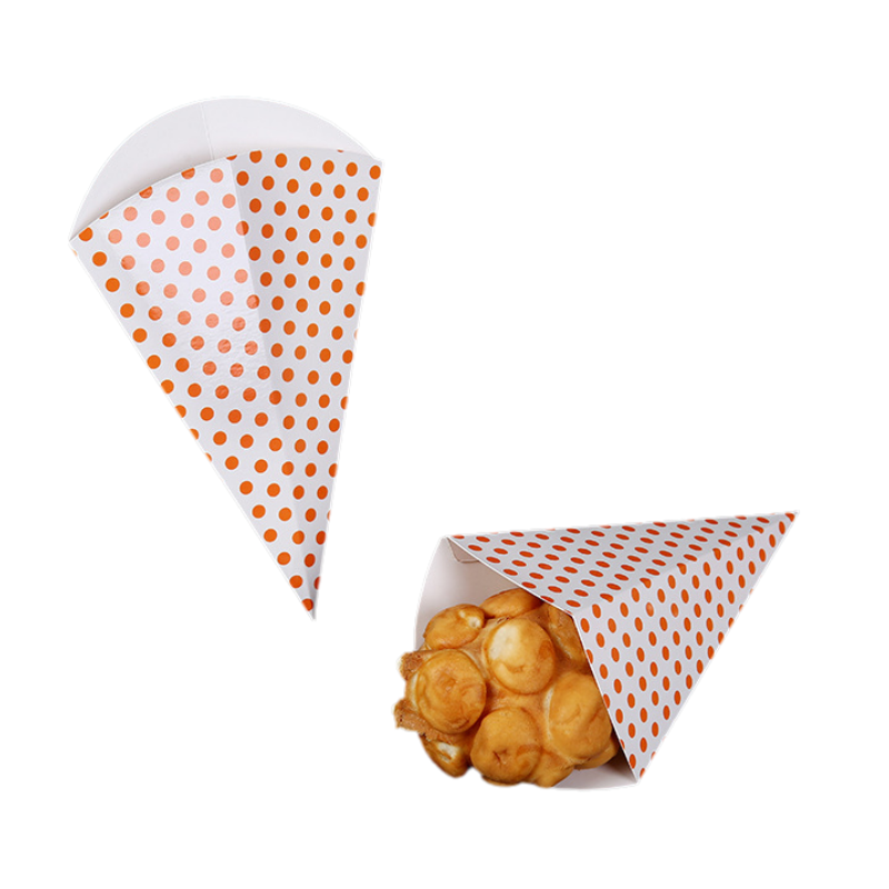 Churros Boxes Triangular Pyramid Disposable Fried Food Chips French Fries Churros Paper Packaging Box Containers For Crepes