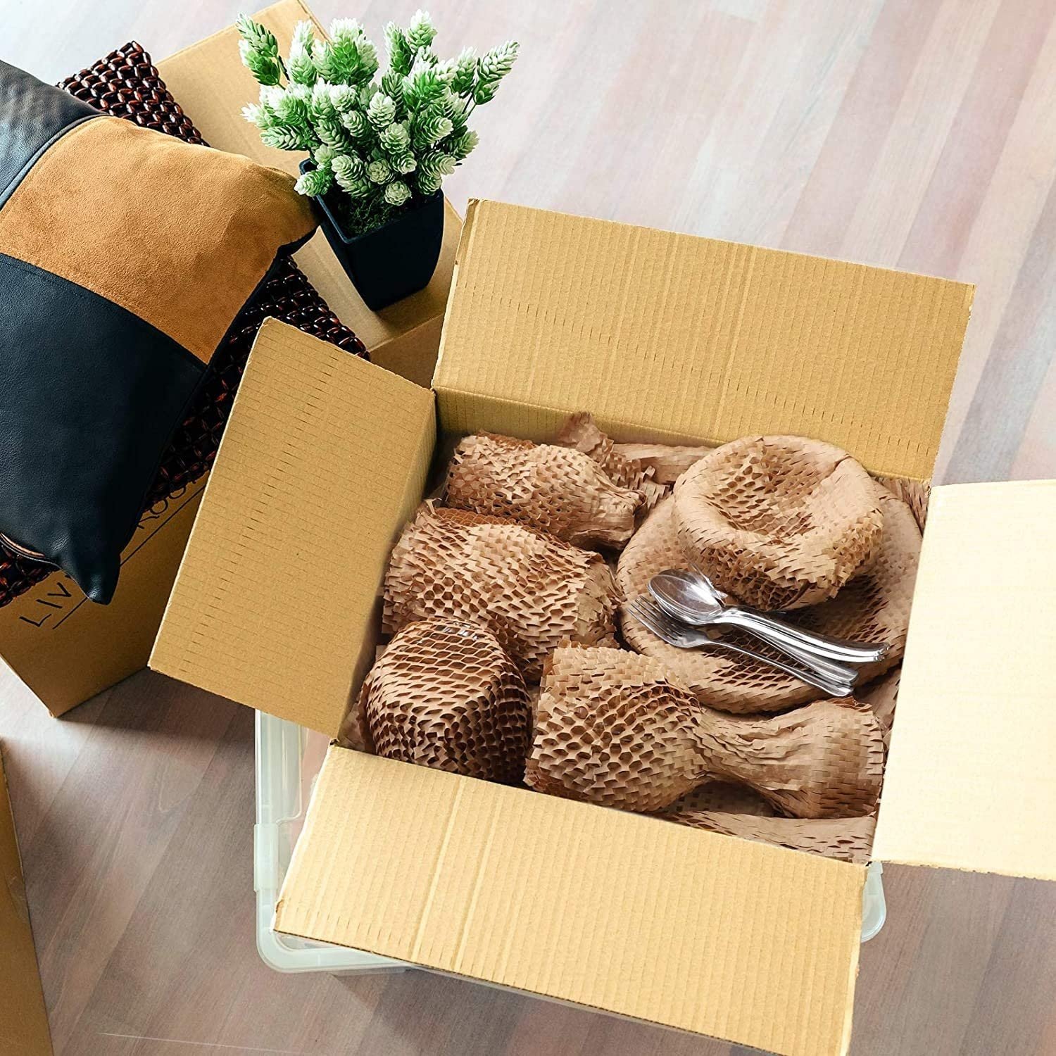 Packaging Paper 30cm x 40M Honeycomb Cushioning Wrap Perforated-Packing 1 Rolls 131 ft Honeycomb Wrap Roll Packing paper