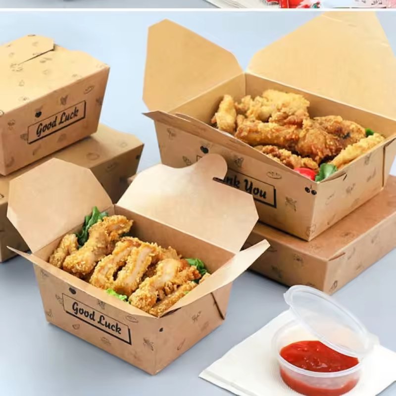 Disposable Customized Paper Food Boxes Paper Lunch Food Packaging Paper Container