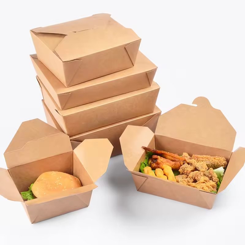 Disposable Customized Paper Food Boxes Paper Lunch Food Packaging Paper Container