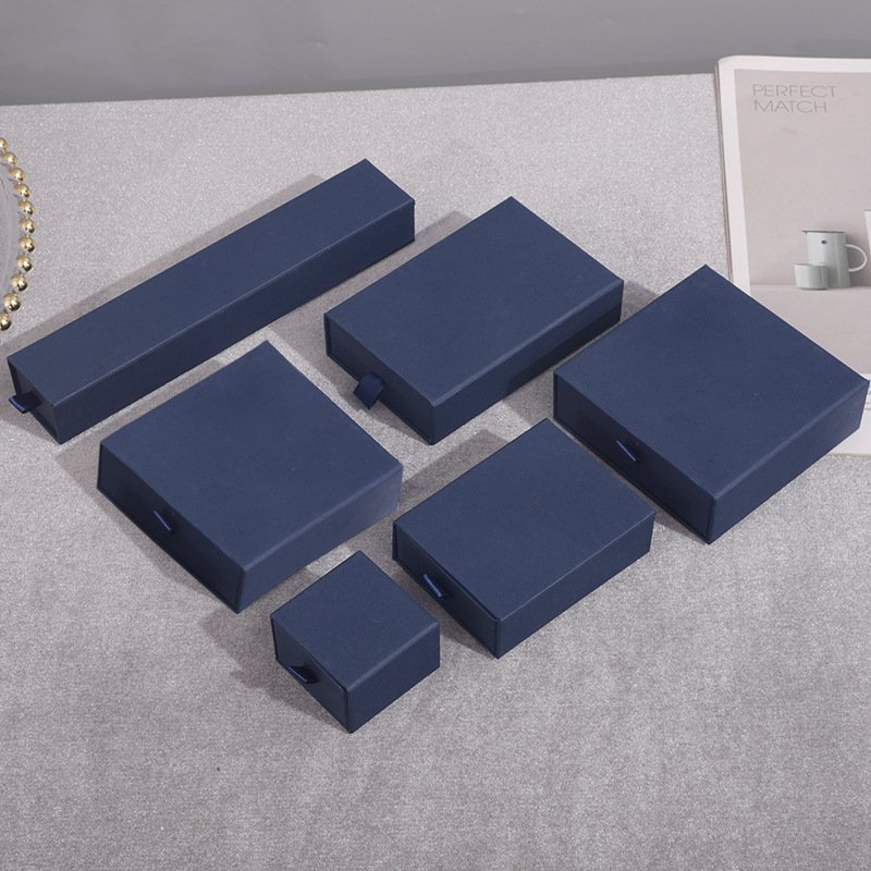 Custom Logo Printed Luxury Jewellery Craft Board Paper Drawer Box For Jewelry Earrings Bracelets Necklaces Packaging