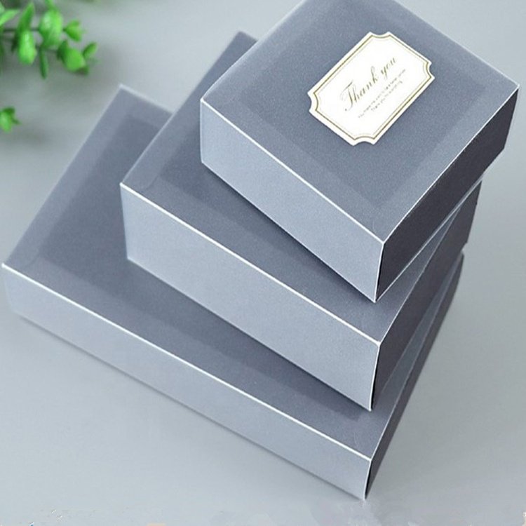 Custom Logo Printed Craft Underwear Packaging Kraft Paper Drawer Socks Gift Box