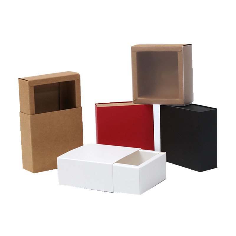 Custom Logo Printed Craft Underwear Packaging Kraft Paper Drawer Socks Gift Box