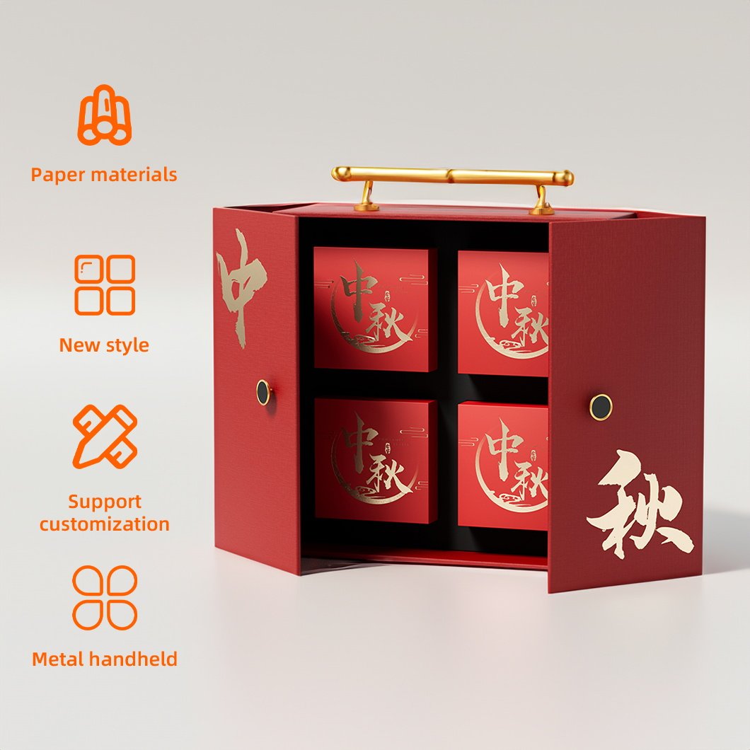 2024 hot sell Luxury biodegradable food container cardboard paper packaging gift box for mooncake mooncake packaging box 4