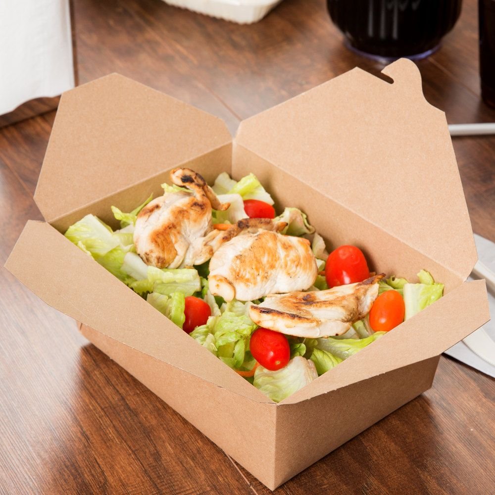 Takeaway box eco-friendly Kraft paper bowl disposable take away soup cup fast food packing containers