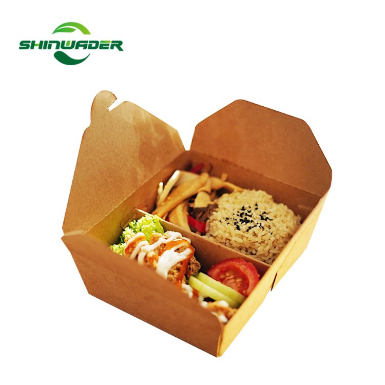 Takeaway box eco-friendly Kraft paper bowl disposable take away soup cup fast food packing containers