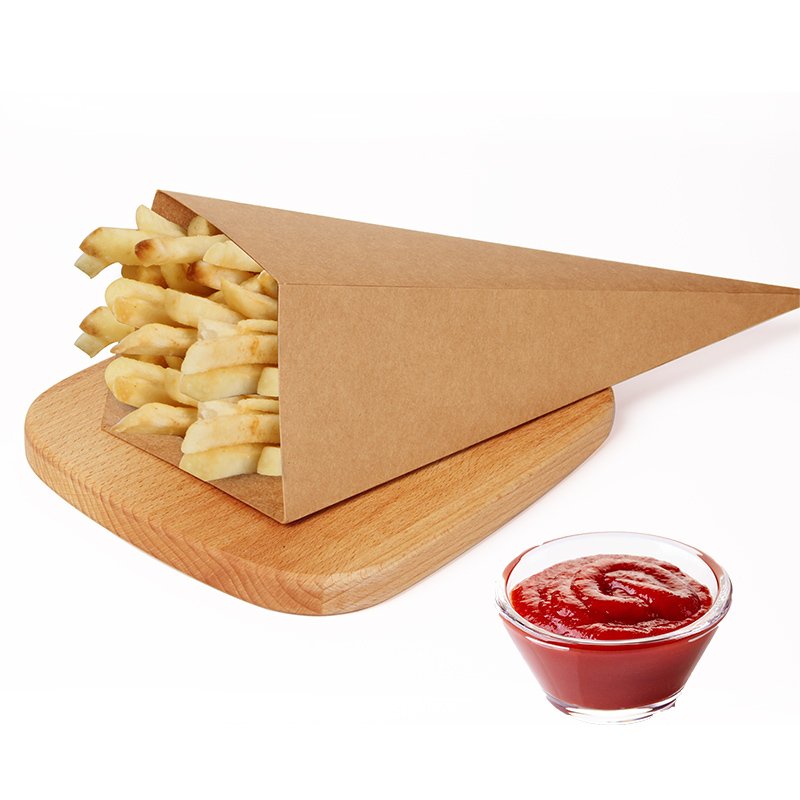 10oz/15oz/20oz Kraft Food Paper Packing Box French Fries Disposable Food & Beverage Packaging Custom Different Shape Accept