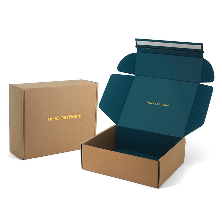 Custom printed e-commerce corrugated box disposable tear strip sealed express mailing packaging boxes