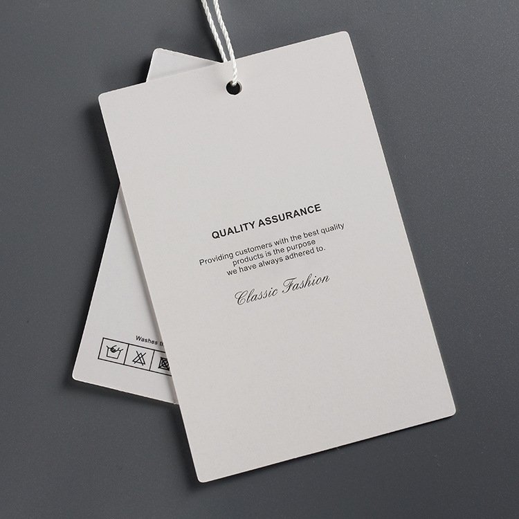 Custom Printed Luxury Brand Clothing Hand Bag Hanging Tags Paper Cardboard Hang Tag With String