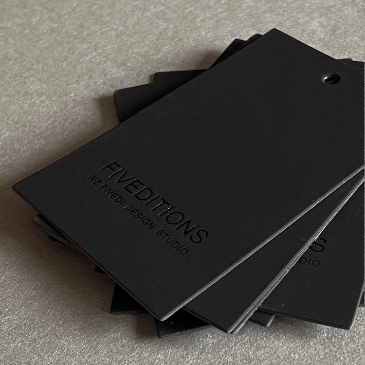 Custom Printed Luxury Brand Clothing Hand Bag Hanging Tags Paper Cardboard Hang Tag With String