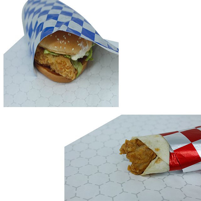 Direct Factory Sandwich Insulated Foil Wrapping Paper Burger Packaging Sheets