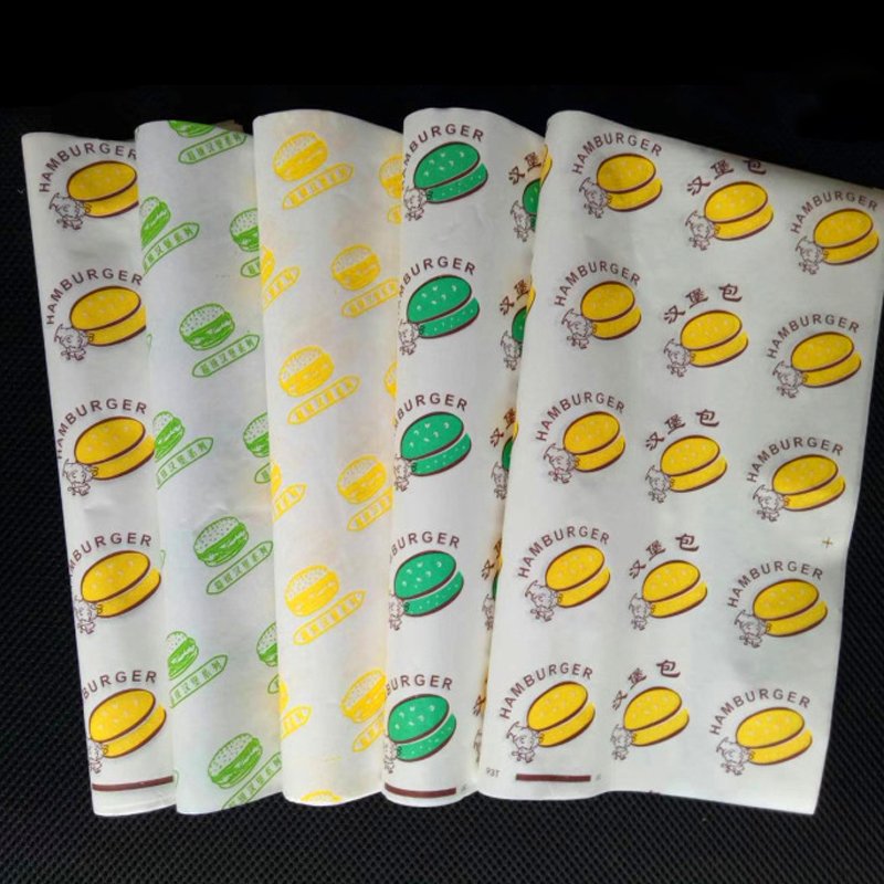 laminated foil grease proof packaging food wrapping paper for burger sandwich