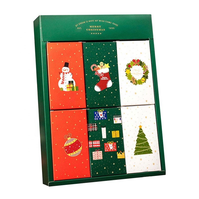 New Arrival Creative Christmas Gift Boxes with 6 Small Insert Hollow-Out Surprise Gift Blind Box Christmas Party Gifts Boxes