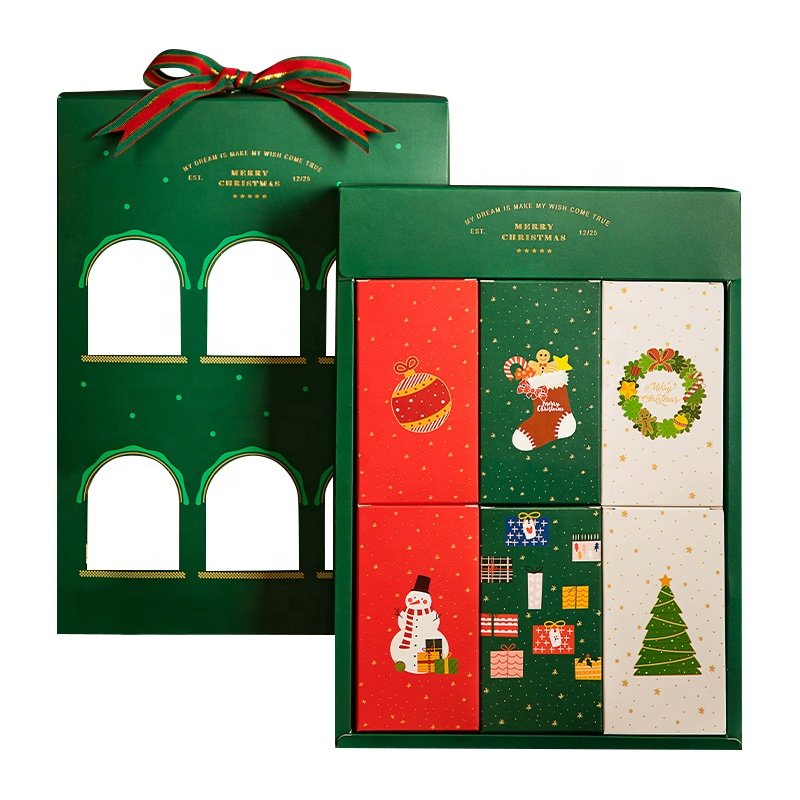 New Arrival Creative Christmas Gift Boxes with 6 Small Insert Hollow-Out Surprise Gift Blind Box Christmas Party Gifts Boxes