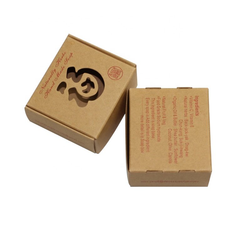 Custom Made High Quality Brown Kraft Paper Soap Small Packaging Boxes
