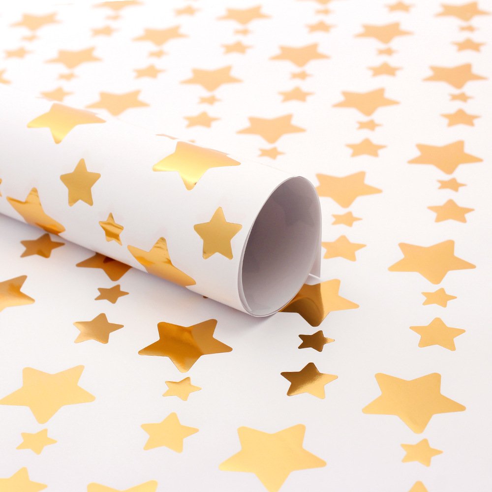SY Wholesale price thickened gift wrapping paper with gold stamping style star dot stripe gift wrapping paper