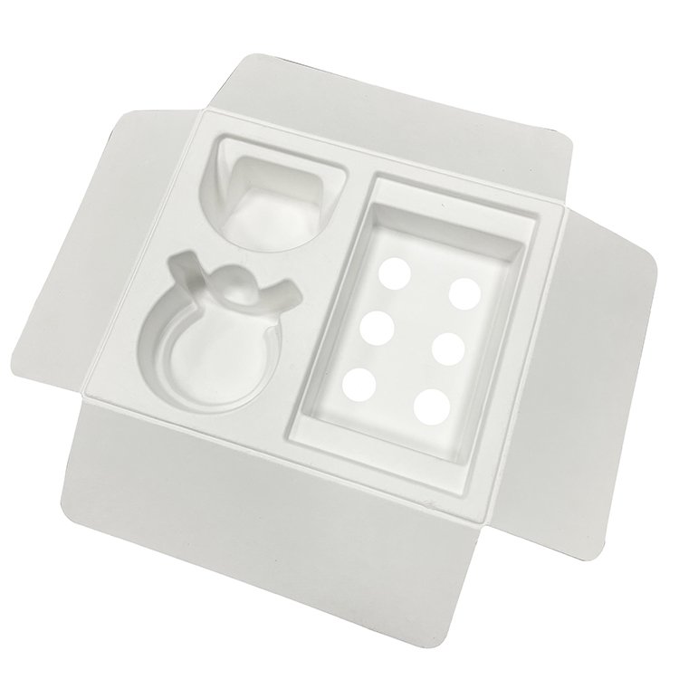 Custom hot sale cheap white printed wet press durable paper pulp box inner tray