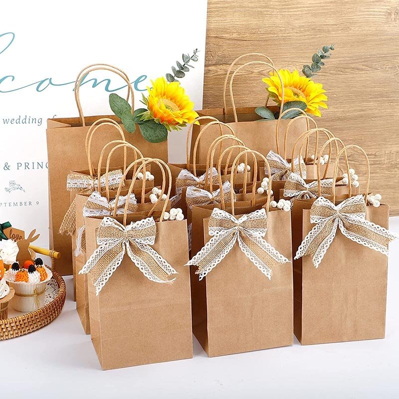 Eco Recycle Kraft Paper Bags Food Grade Paper Take Away Food Packaging Bag Customized Paper Bag For Food