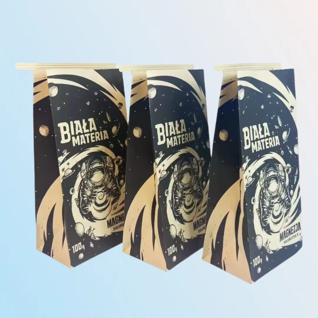 Customized Printed Design Kraft Grease Resistance Tin Tie Bags Moistureproof Coffee Bag Tea Bags for Packaging Pet Food