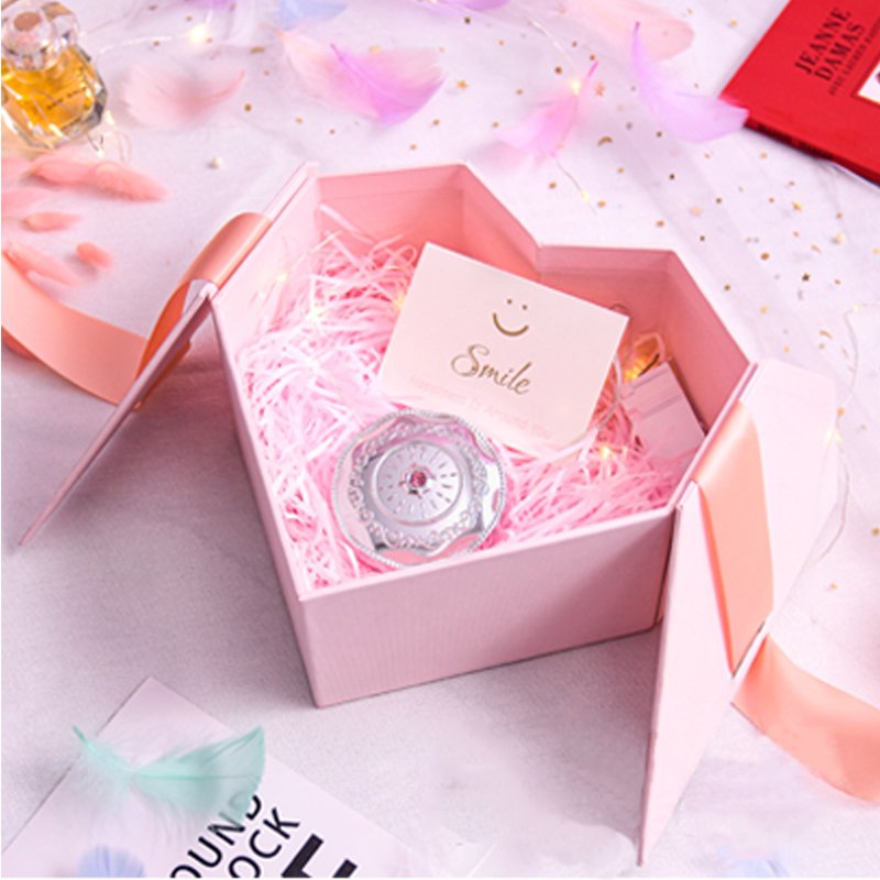 Wholesale Custom cardboard valentines day gift packaging box heart shaped with ribbon