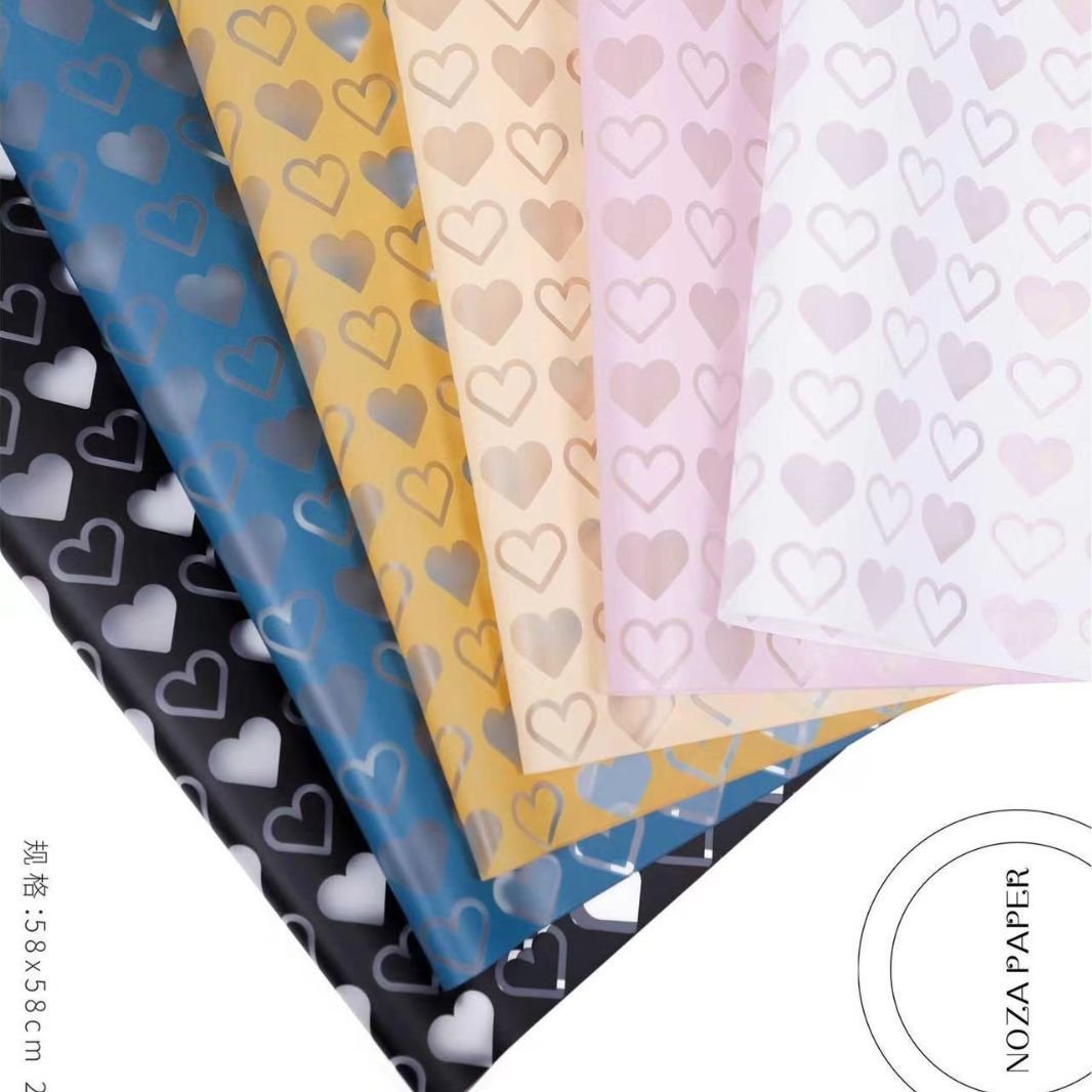 Small Love Flower Bouquet Plastic Waterproof Packaging Paper DIY Gift Bouquet Packaging Paper