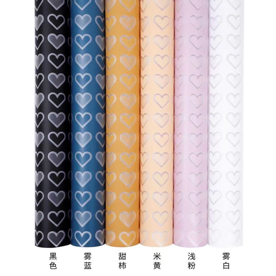 Small Love Flower Bouquet Plastic Waterproof Packaging Paper DIY Gift Bouquet Packaging Paper
