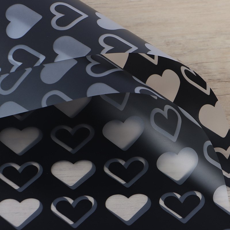 Small Love Flower Bouquet Plastic Waterproof Packaging Paper DIY Gift Bouquet Packaging Paper