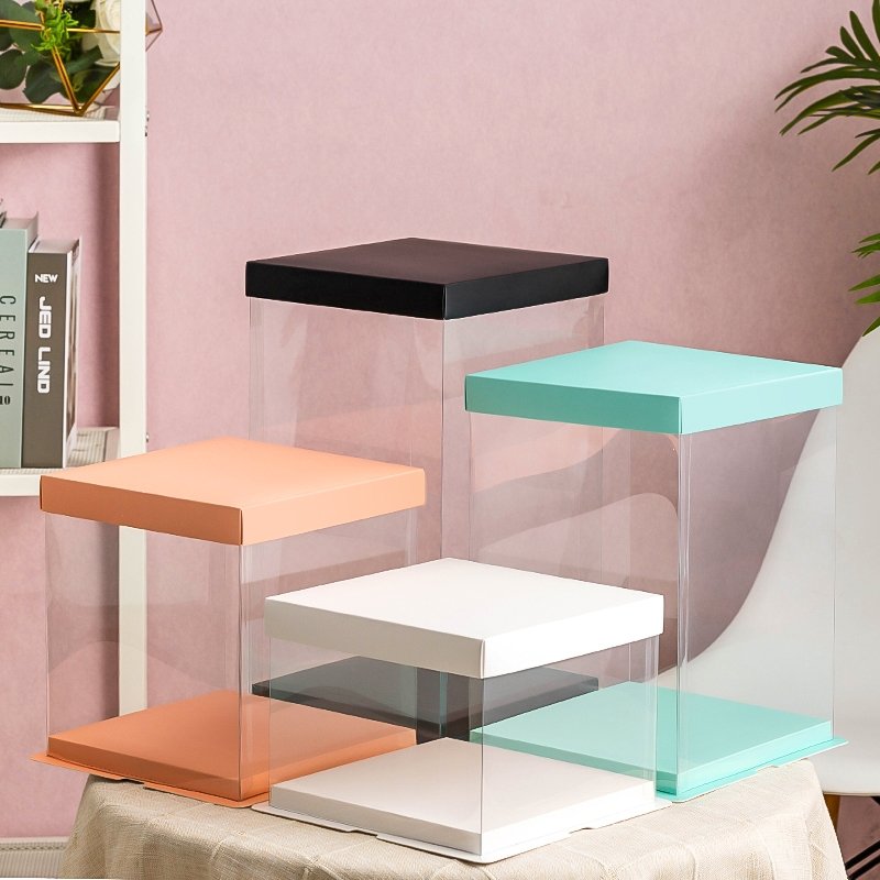 Wholesale Cheap 2022 Best Tall Clear Cake Box 4Inch 6Inch 8Inch 10Inch 12Inch 14Inch 16Inch Factory Price White Large Cake Boxes